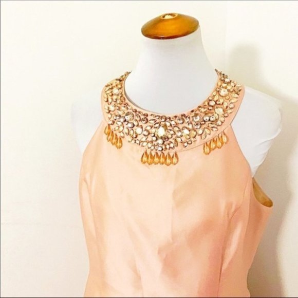 Adrianna Papell blush pink hi-lo cocktail dress 14 - Picture 4 of 7